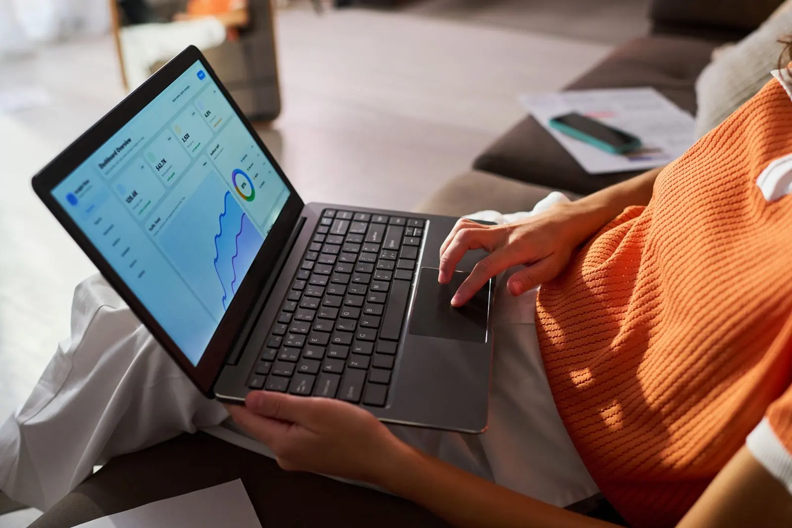 Analyst reviewing website traffic graphs with a core update date marked