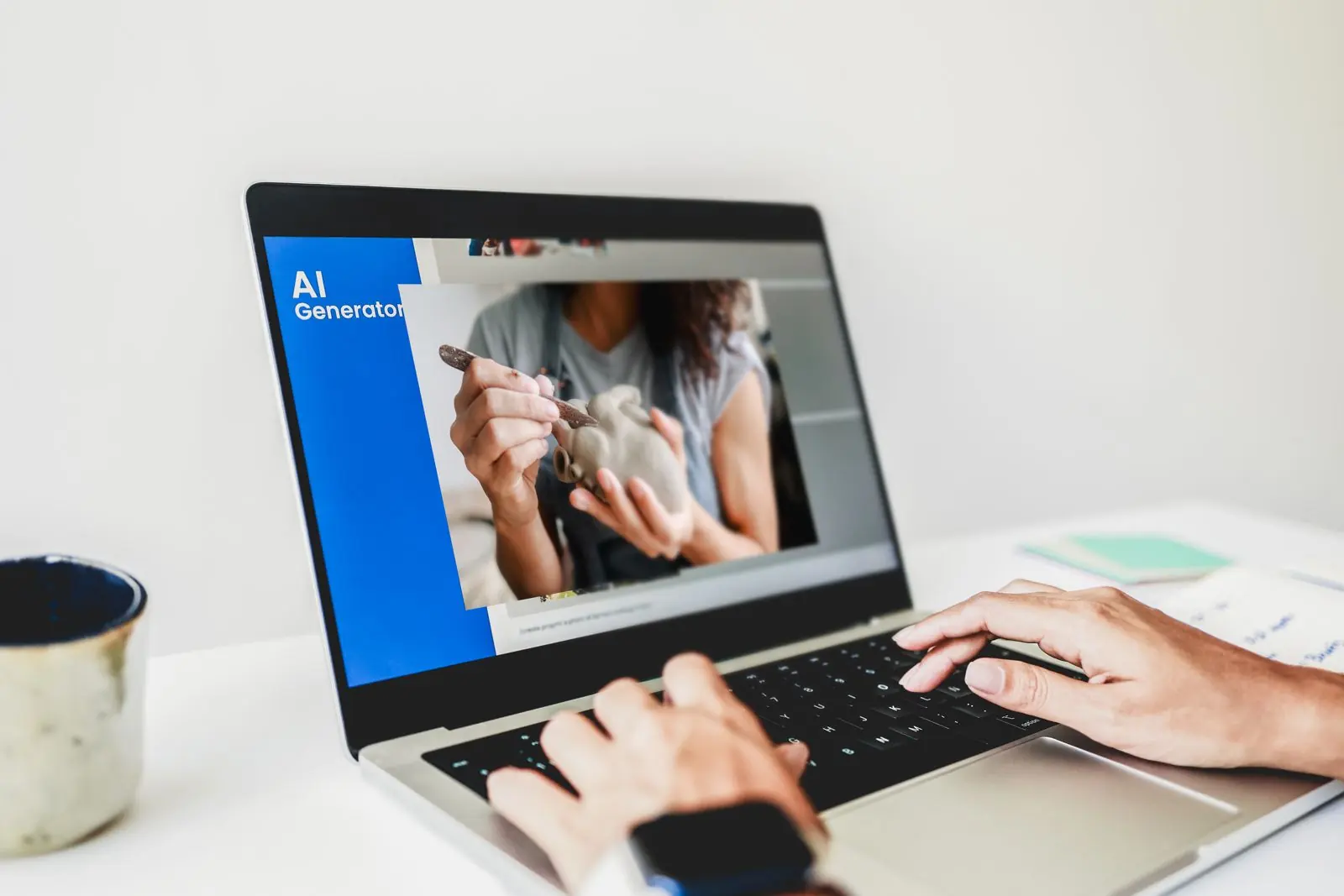 Business owner viewing the WordPress admin dashboard for their company website on a monitor