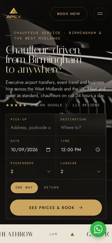 New Apex site on a phone