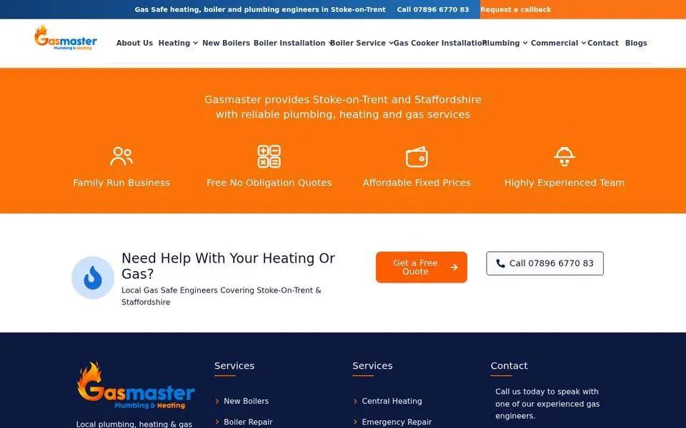 Blank testimonials page on the old site