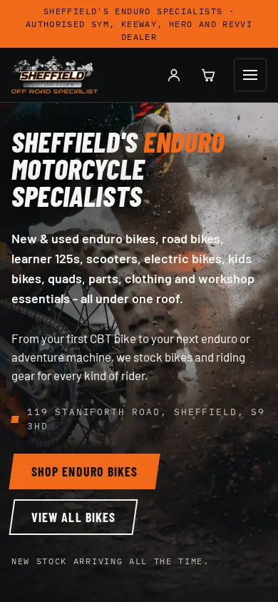 New homepage on a phone
